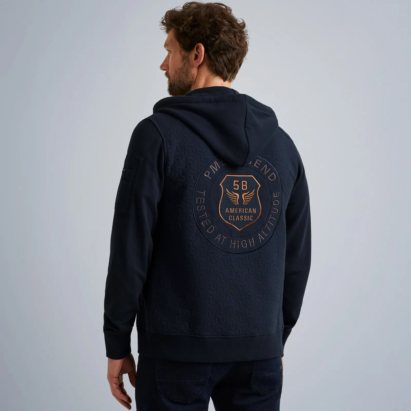 PME Legend Tops*Button Jacket Jacquard Interlock Blue