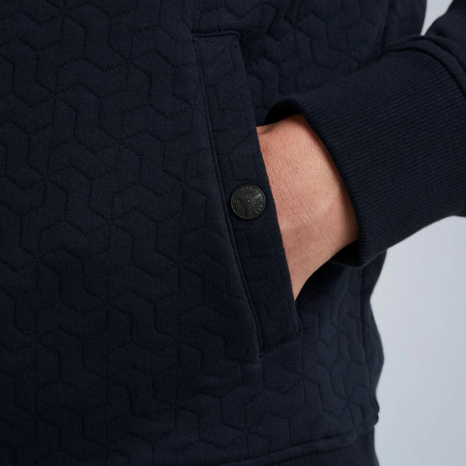 PME Legend Tops*Button Jacket Jacquard Interlock Blue