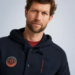 PME Legend Tops*Button Jacket Jacquard Interlock Blue