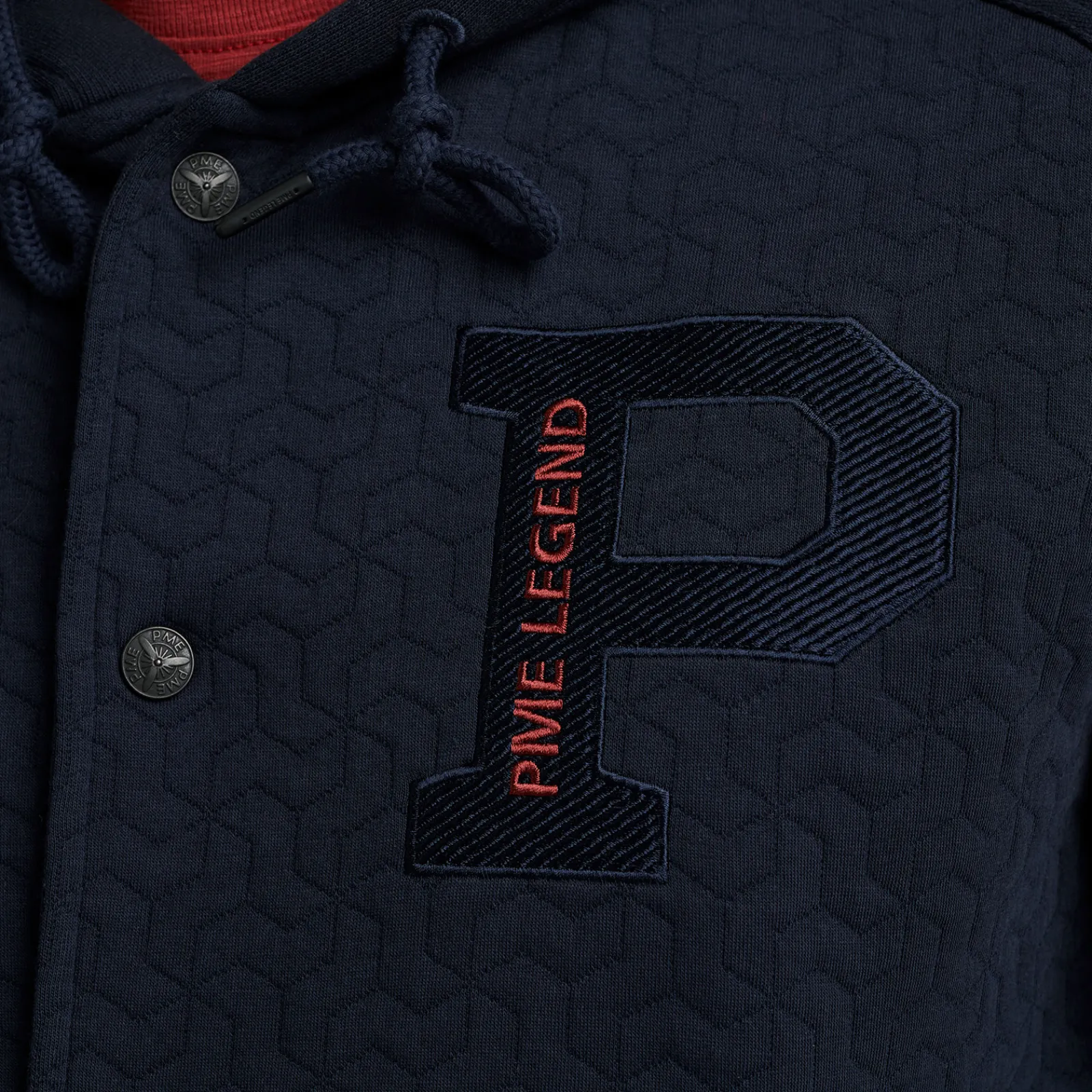 PME Legend Tops*Button Jacket Jacquard Interlock Blue