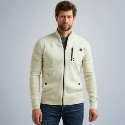PME Legend Tops*Cardigan In A Material Mix Beige
