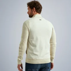 PME Legend Tops*Cardigan In A Material Mix Beige