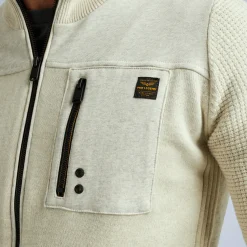 PME Legend Tops*Cardigan In A Material Mix Beige