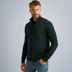 PME Legend Tops*Cardigan In A Material Mix Green