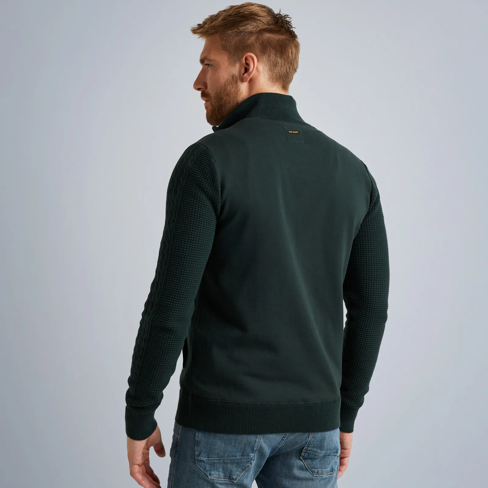 PME Legend Tops*Cardigan In A Material Mix Green