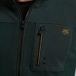 PME Legend Tops*Cardigan In A Material Mix Green