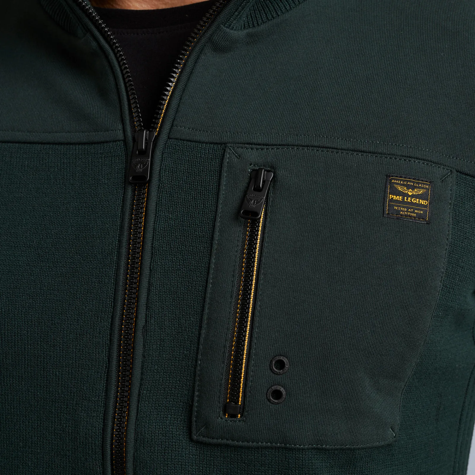 PME Legend Tops*Cardigan In A Material Mix Green
