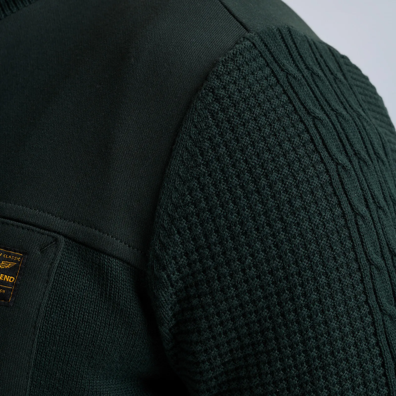PME Legend Tops*Cardigan In A Material Mix Green