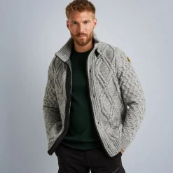 PME Legend Tops*Cardigan In A Wool Blend Grey