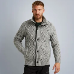 PME Legend Tops*Cardigan In A Wool Blend Grey