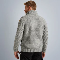 PME Legend Tops*Cardigan In A Wool Blend Grey