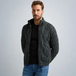 PME Legend Tops*Cardigan In A Wool Blend Grey