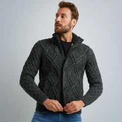 PME Legend Tops*Cardigan In A Wool Blend Grey