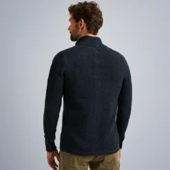 PME Legend Tops*Cardigan In Wool Blend Blue