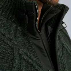PME Legend Tops*Cardigan In Wool Blend Green