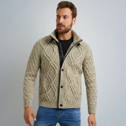 PME Legend Tops*Cardigan In Wool Blend Grey