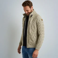 PME Legend Tops*Cardigan In Wool Blend Grey