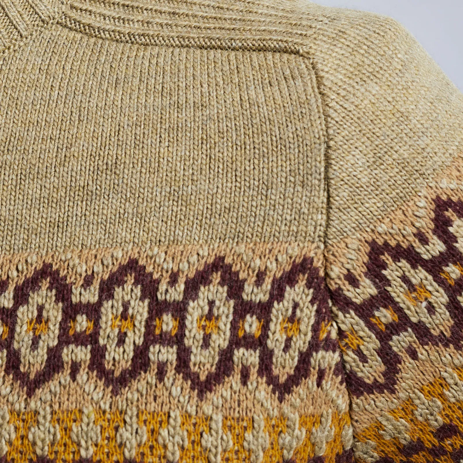 PME Legend Tops*Cardigan With Fair Isle Pattern Brown