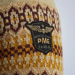 PME Legend Tops*Cardigan With Fair Isle Pattern Brown