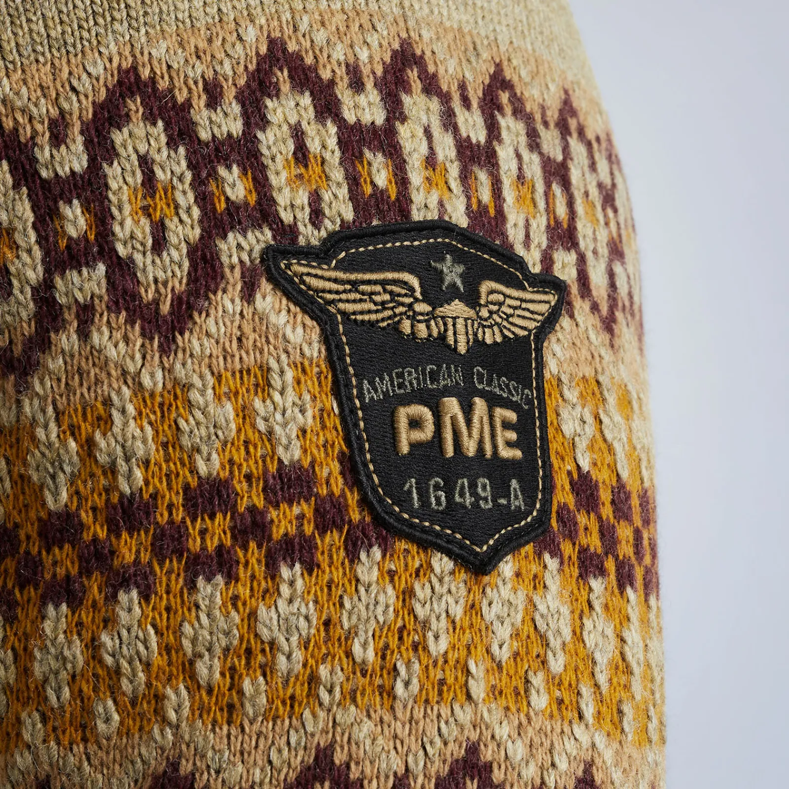 PME Legend Tops*Cardigan With Fair Isle Pattern Brown