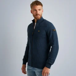 PME Legend Tops*Cardigan With Zipper Blue