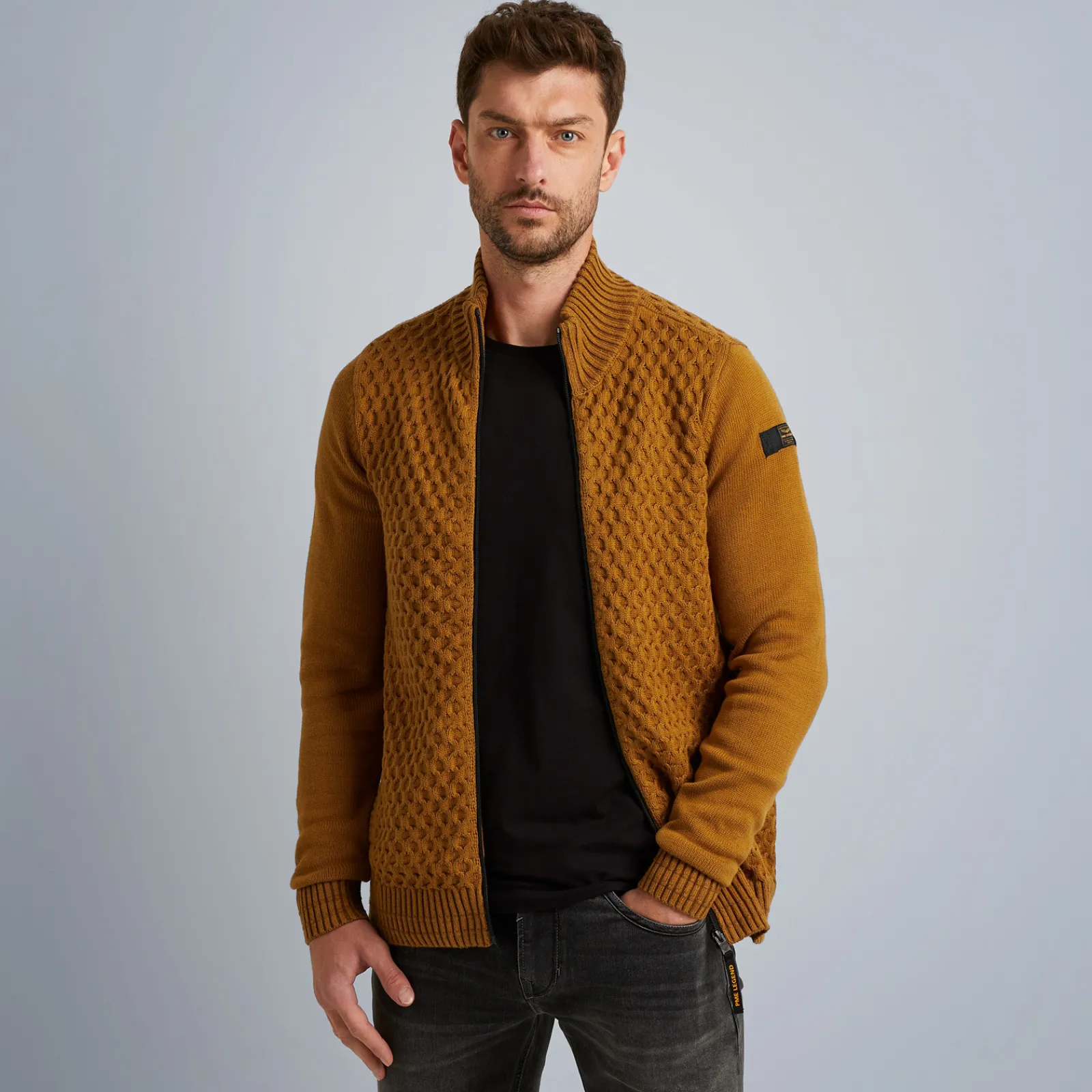 PME Legend Tops*Cardigan With Zipper Closure Brown