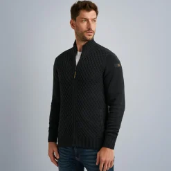 PME Legend Tops*Cardigan With Zipper Closure Grey