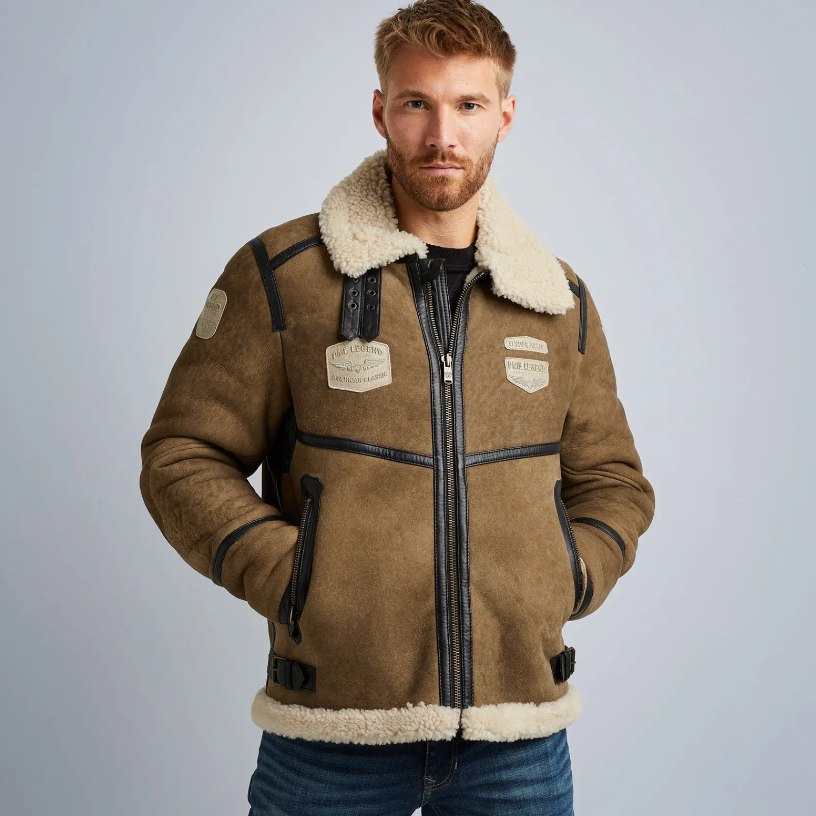 PME Legend Jackets*Ceptor Leather Jacket Kaki