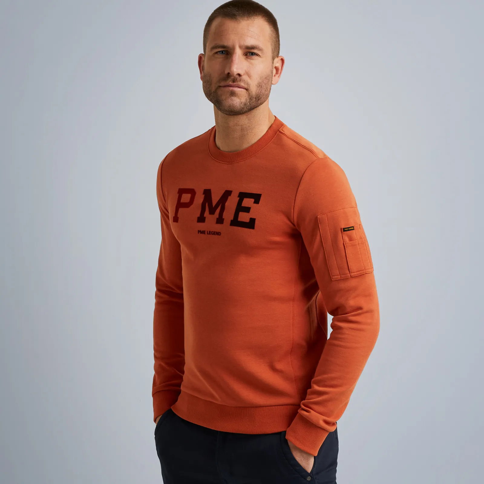 PME Legend Tops*Crewneck Interlock Light Sweat Orange