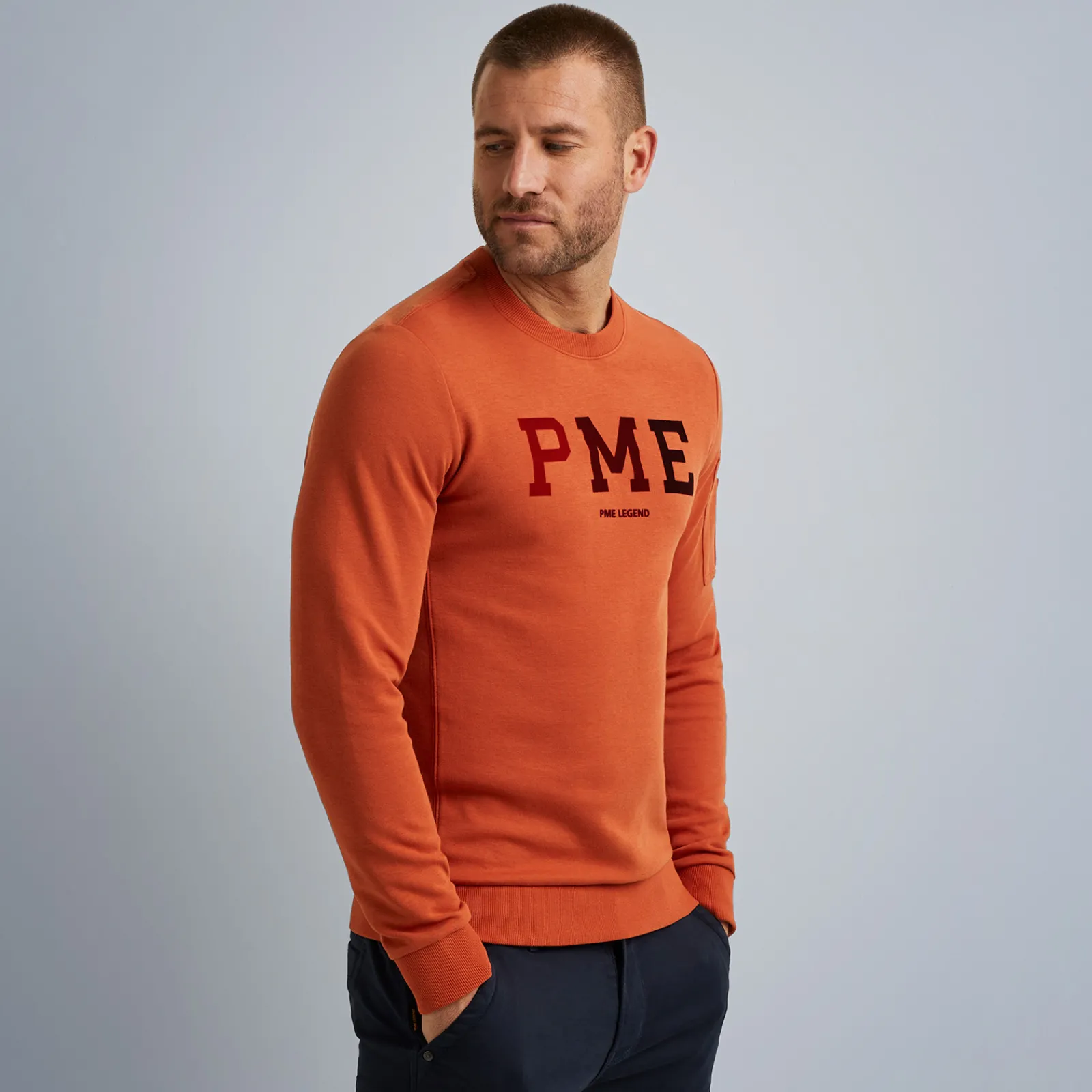 PME Legend Tops*Crewneck Interlock Light Sweat Orange