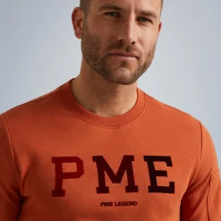 PME Legend Tops*Crewneck Interlock Light Sweat Orange