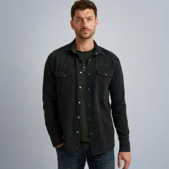 PME Legend Tops*Denim Shirt With Comfort Stretch Grey