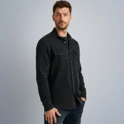 PME Legend Tops*Denim Shirt With Comfort Stretch Grey