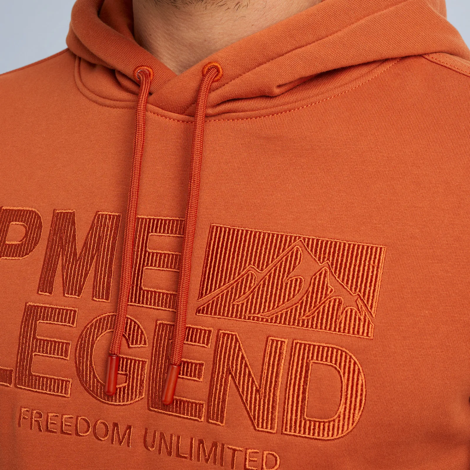 PME Legend Tops*Hoodie In Terry Fabric Orange