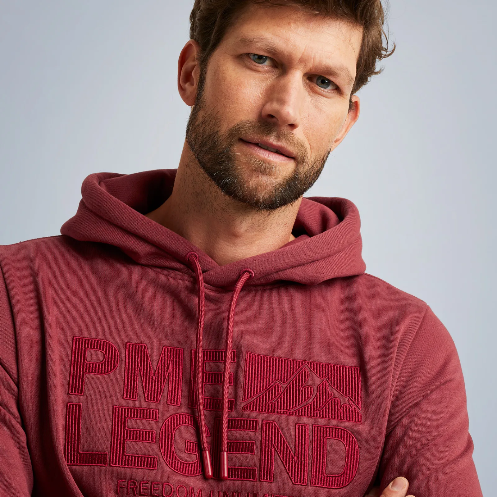 PME Legend Tops*Hoodie In Terry Fabric Red