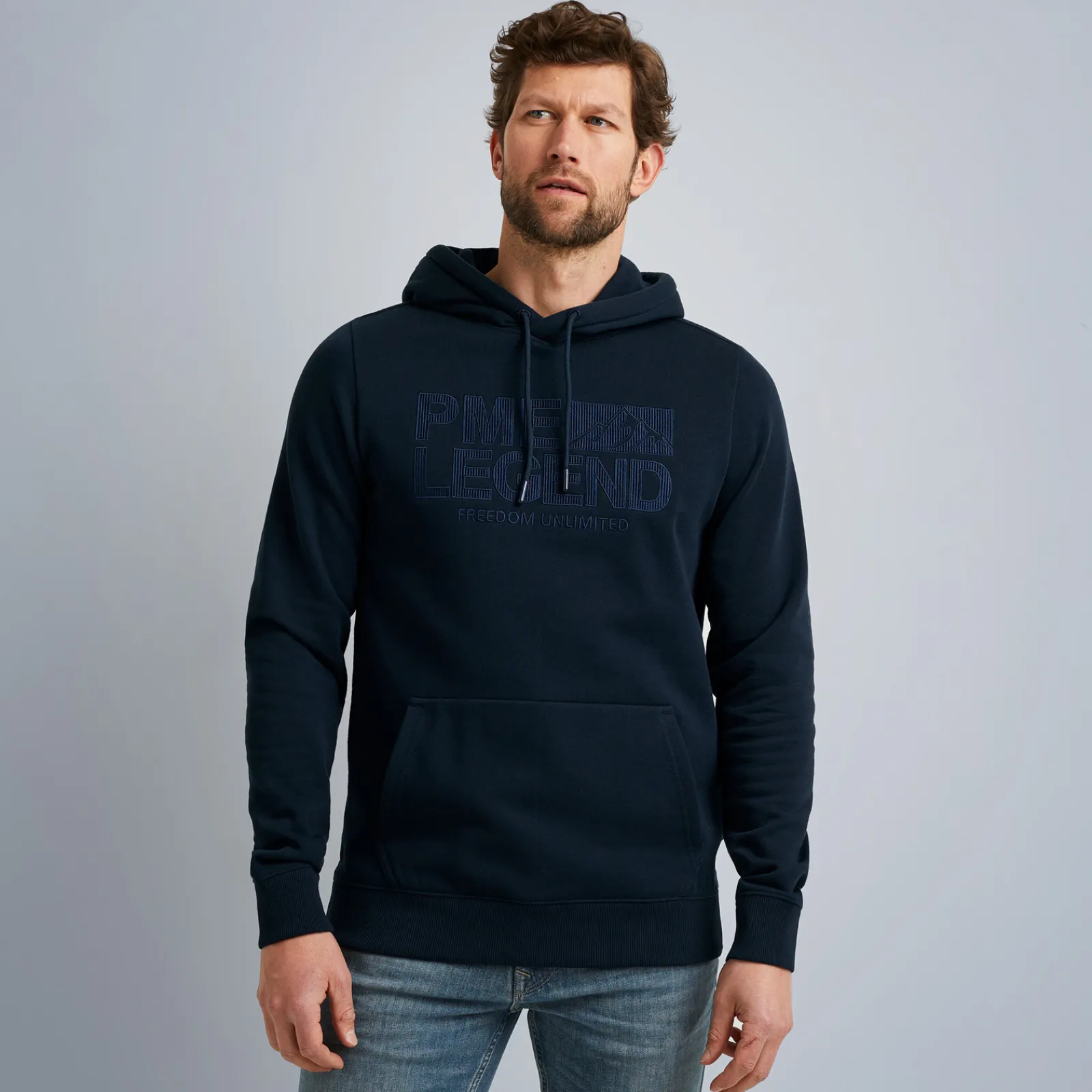 PME Legend Tops*Hoodie In Terry Fabric Blue