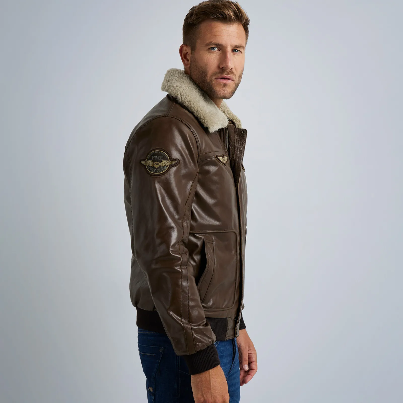 PME Legend Jackets*Hudson Leather Jacket Brown