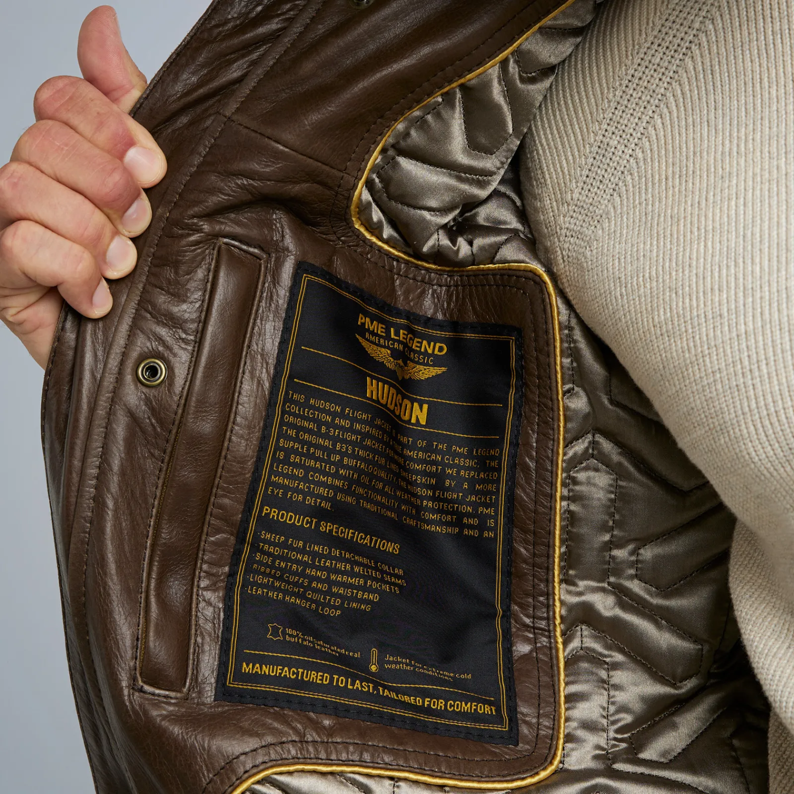 PME Legend Jackets*Hudson Leather Jacket Brown