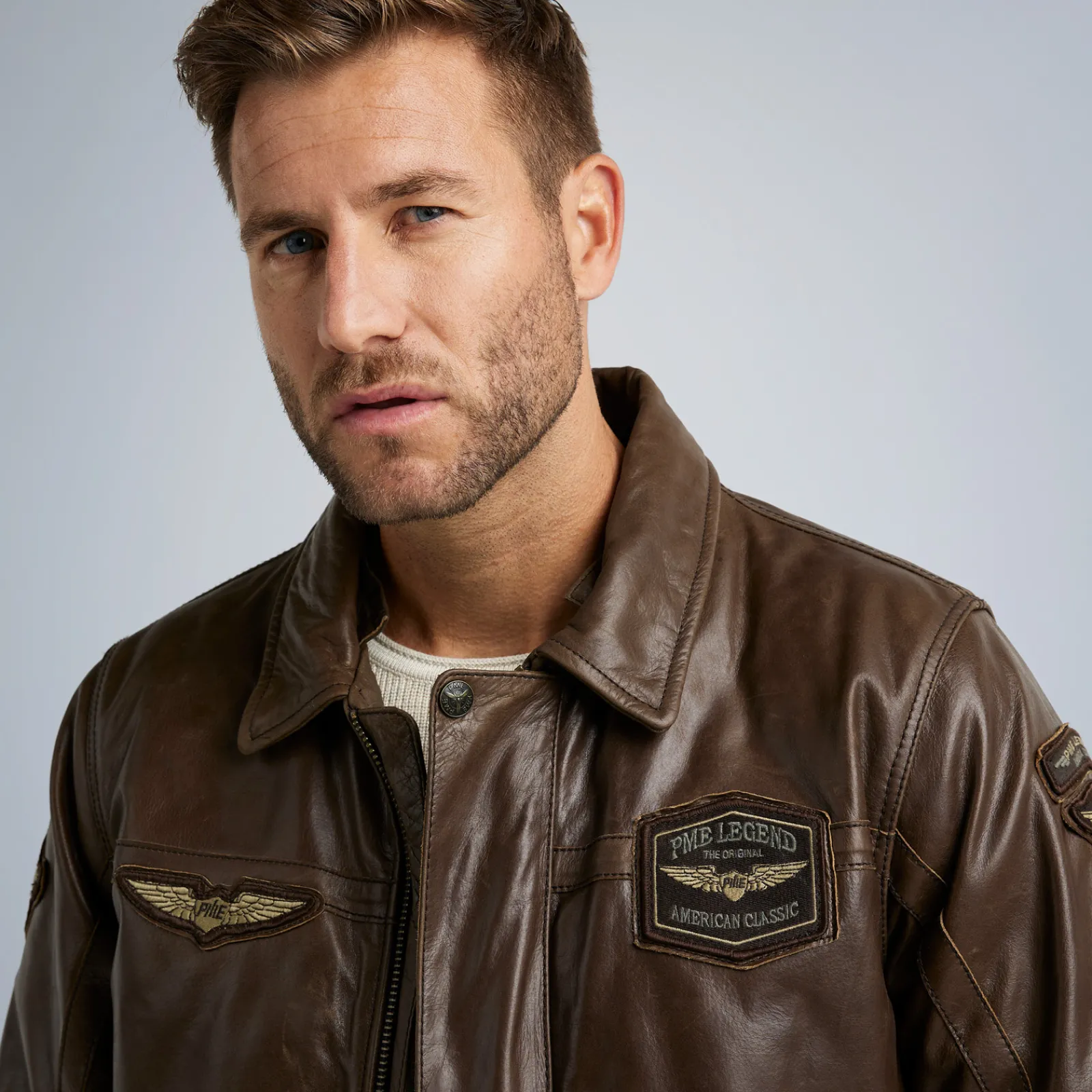 PME Legend Jackets*Hudson Leather Jacket Brown