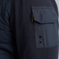 PME Legend Tops*Hybrid Jacket In A Material Mix Blue
