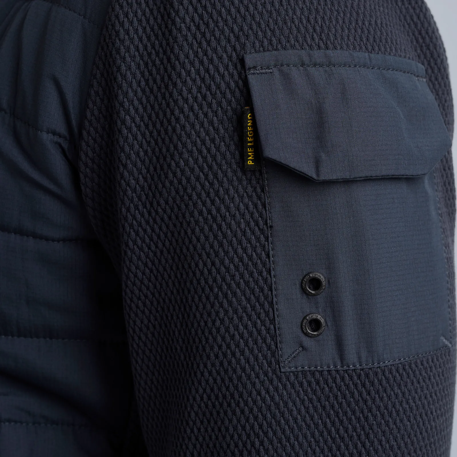 PME Legend Tops*Hybrid Jacket In A Material Mix Blue