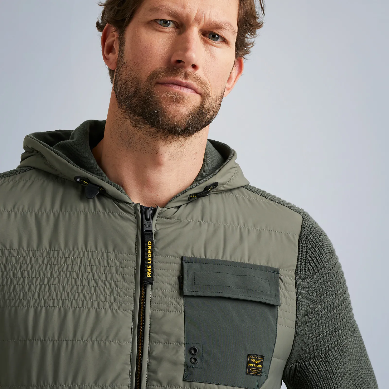 PME Legend Tops*Hybrid Jacket With Hood Green
