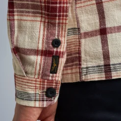 PME Legend Tops*Long Sleeve Shirt Ctn Yd Slub Check Red