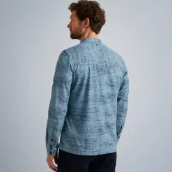 PME Legend Tops*Long Sleeve Shirt Print Vinai Ctn Chambray Blue