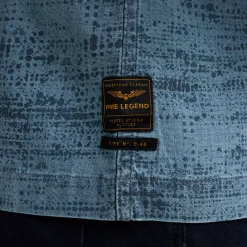 PME Legend Tops*Long Sleeve Shirt Print Vinai Ctn Chambray Blue