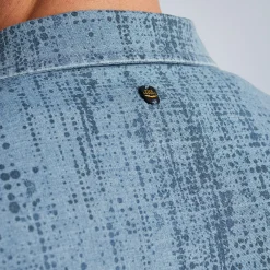PME Legend Tops*Long Sleeve Shirt Print Vinai Ctn Chambray Blue