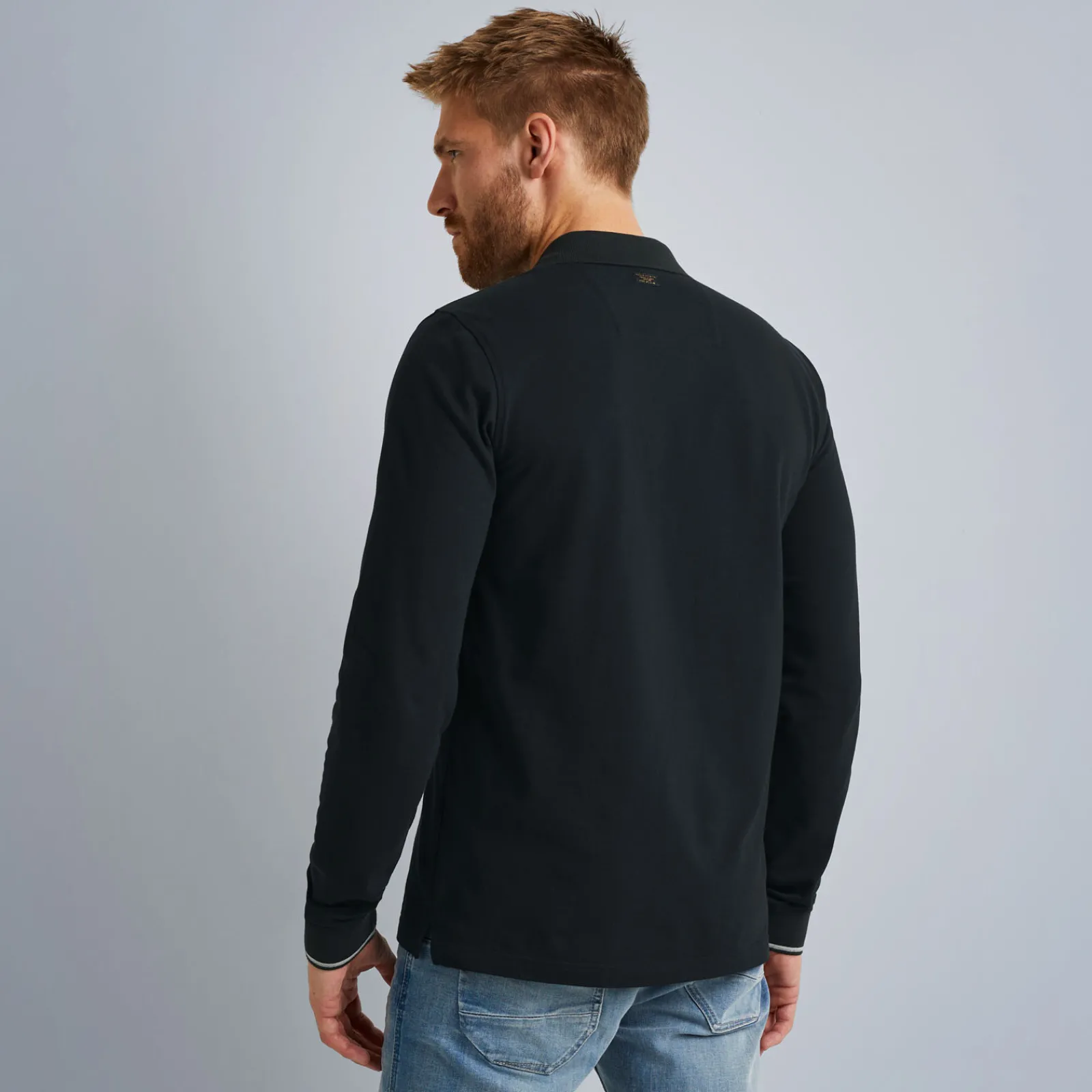 PME Legend Tops*Polo Shirt With Long Sleeves Grey