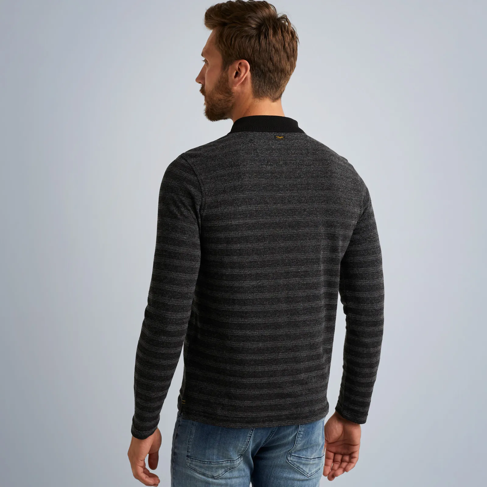 PME Legend Tops*Polo Shirt With Long Sleeves Grey
