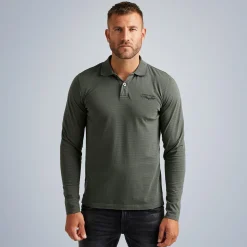PME Legend Tops*Polo Shirt With Long Sleeves Green