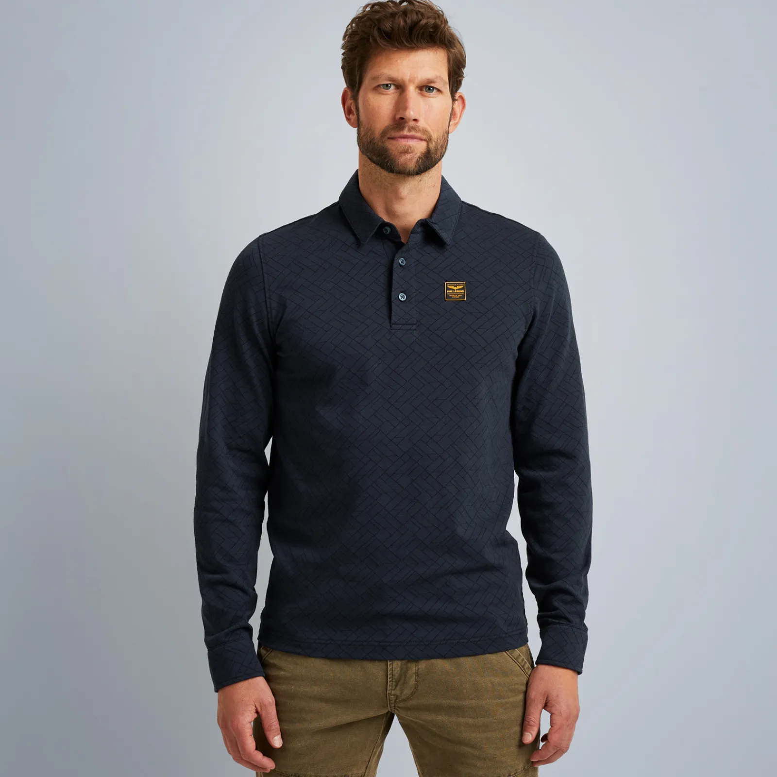 PME Legend Tops*Polo With Long Sleeves Blue